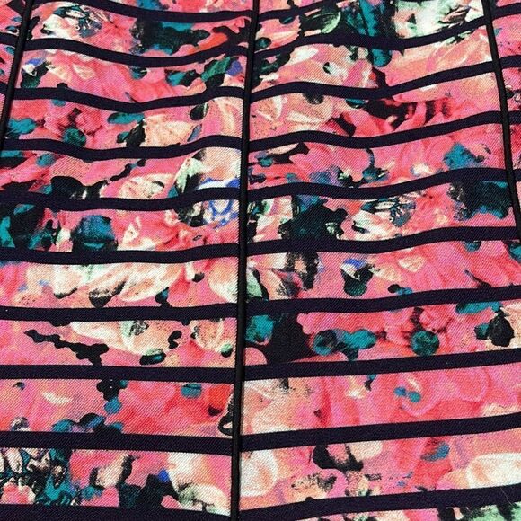 Banana Republic Bella Floral Striped Trumpet Skirt Sz 8 - Picture 9 of 14